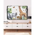 thumbnail image 3 of Jungle Animals Outdoor TV Cover 30 to 32 inch Giraffe Zebra Elephant Tiger Hawaii Tropical Plant Waterproof Dustproof TV Covers for Outside with Zipper Remote Control Pocket Flat Screen Protectors, 3 of 7