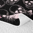 thumbnail image 5 of Castle Fairy Dark Coquette Skull Raven Twin Quilt Set,Vintage Romantic Floral Butterfly Twin Coverlet Set,Pink Black, 5 of 7