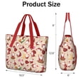 thumbnail image 3 of Tote Bag for Women - Beige Christmas Santa Pattern Shoulder Bag - Large Utility Work Duffle Bag with Zipper Handbag for Travel, Work, Sprots, 3 of 5