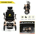 thumbnail image 5 of Fold And Travel Manual Recline Lightweight Foldable Remote Control Portable Electric Power Wheelchair - Gold Frame with 2 Batteries, 5 of 6