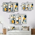 thumbnail image 4 of Designart "Yellow Blue Circulars Graphic Geometry II" Modern Midcentury Framed Wall Art Set Of 3 - Blue Abstract Midcentury Frame Gallery Set For Office Decor, 4 of 6
