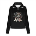 thumbnail image 6 of Women's Christmas Sweatshirt Half Zip Lapel Collar Print Long Sleeve Pullover Tops Black 2XL, 6 of 6