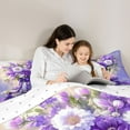 thumbnail image 5 of Homewish Chic Flower Bedding Comforter Set,Purple Bowtie Ribbon Twin Comforter Sets,Cartoon Daisy Floral Bedding Set For Girls Kids,Breathable Home Decor Reversible,2-Piece, 5 of 8