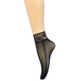 thumbnail image 3 of Baikeli Black Mesh Ankle Socks Breathable Nylon Sheer Socks Lightweight Ankle Socks for Women Black Free Size, 3 of 6