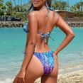 thumbnail image 3 of Garronmavis Fish Scale Thong Bikini Sets for Women Halter Triangle Tops String Bikini Set Spaghetti Strap Bathing Suits Summer Beach Swimming Suit, 3 of 6