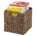 thumbnail image 6 of mDesign Hyacinth Kitchen Storage Basket with Handles, 4 Pack, Brown Wash, 6 of 7