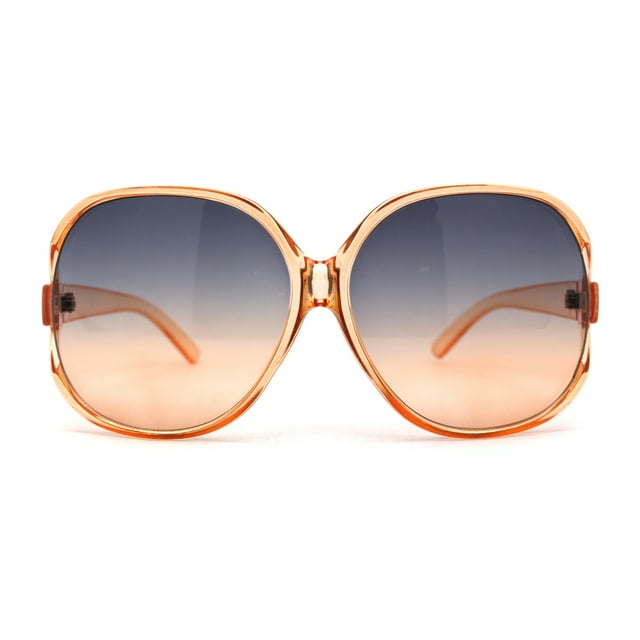 Womens Extra Oversized Round Designer Fashion Exposed Lens Butterfly Sunglasses Orange Black Orange