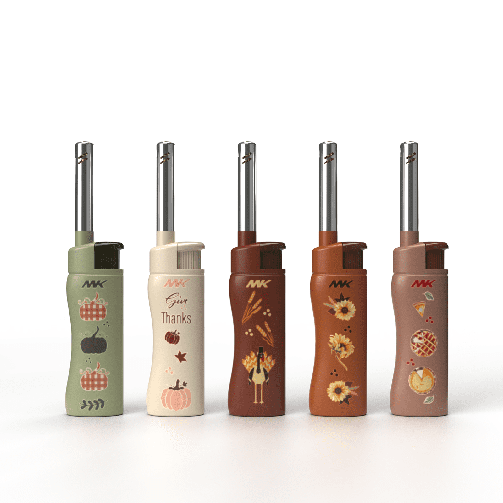 MK rechargeable lighter, windproof portable daily-use lighter with adjustable flame, 5PCS