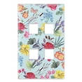 thumbnail image 1 of WIRESTER 4-Port Wall Plate for Keystone Jacks Modular Inserts Ethernet Cable, Vintage Botanical Flowers Plants Teal, 1 of 6