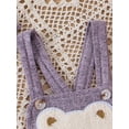 thumbnail image 5 of Musuos Baby Girl Fall Cute Overalls 3M-24M Bear Embroidery Sleeveless Flared Romper Jumpsuit and Headband Set, 5 of 8