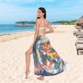thumbnail image 6 of FORMRS Womens Long Sarong Beach Wrap Semi-Sheer Bikini Skirt Bathing Swimsuit Cover Up, Colorful Goldfish, 6 of 7