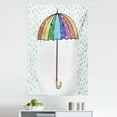 thumbnail image 1 of Rain Tapestry, Joyful Autumn Season Theme Cartoon Umbrella in Rainbow Colors Smiling During Rainfall, Fabric Wall Hanging Decor for Bedroom Living Room Dorm, 5 Sizes, Multicolor, by Ambesonne, 1 of 1