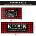 Kitchen Rugs and Mats Non Skid Washable Set of 2, Black Red Buffalo