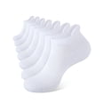 thumbnail image 7 of CLOSEMATE 7 Pairs Ankle Athletic Running Socks for Men Women - Comfortable Cotton Cushioned and Anti-Bliste(6White, Size L), 7 of 7