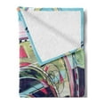thumbnail image 2 of Modern Art Soft Flannel Fleece Throw Blanket, Funk Style Avatar Woman Cat on Her Head Graffiti Unusual Human Humorous, Cozy Plush for Indoor and Outdoor Use, 50" x 70", Multicolor, by Ambesonne, 2 of 5