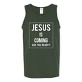 thumbnail image 2 of Wild Bobby Jesus Is Coming Are You Ready? Inspirational/Christian Men Graphic Tank Top, Forest Green, XX-Large, 2 of 5