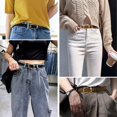 thumbnail image 3 of Skinny Women Leather Belt for Dresses Thin Waist Belt for Jeans Pants with Gold Buckle,width 0.7", 3 of 5