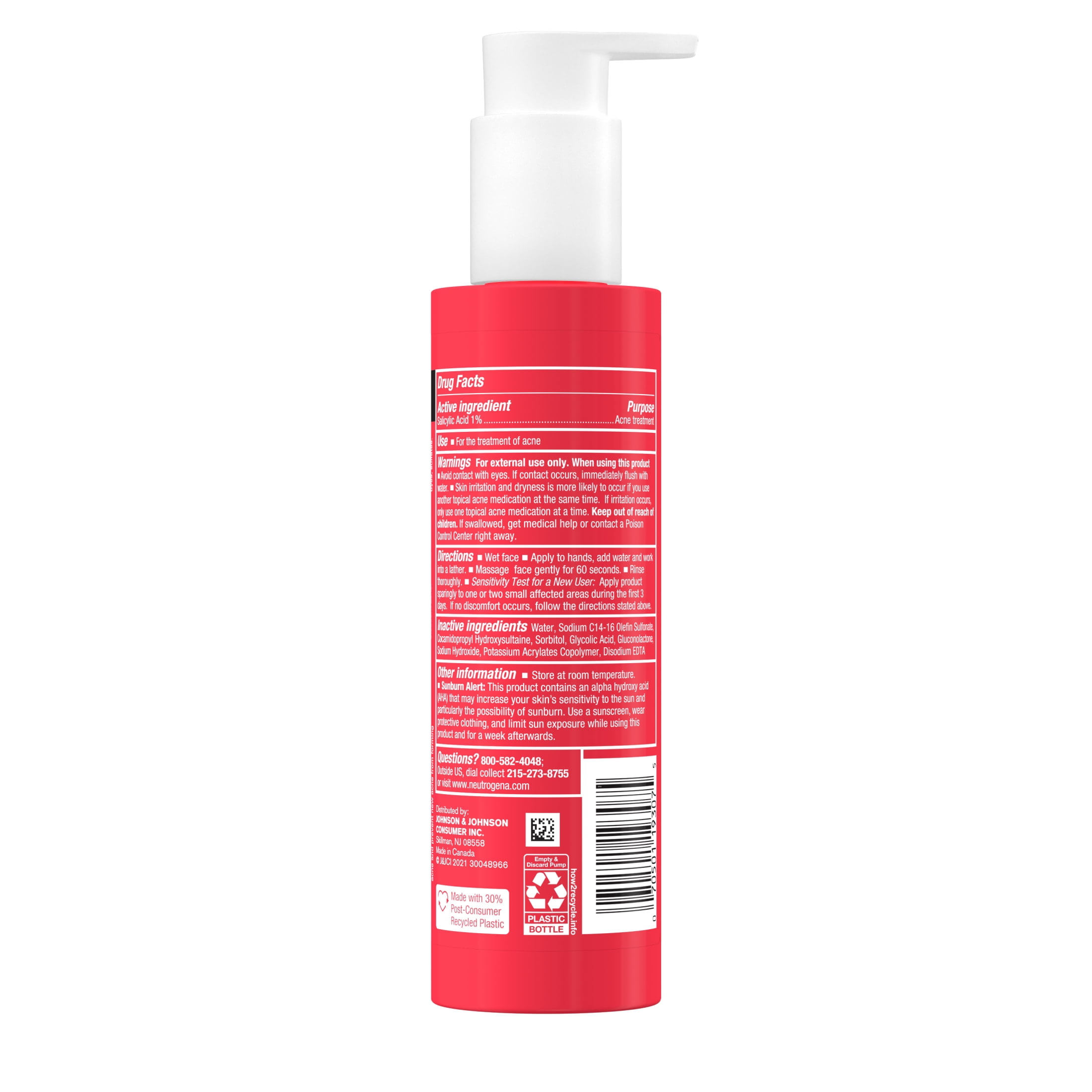 Neutrogena Stubborn Texture Daily Acne Facial Cleanser, 6.3 fl. oz
