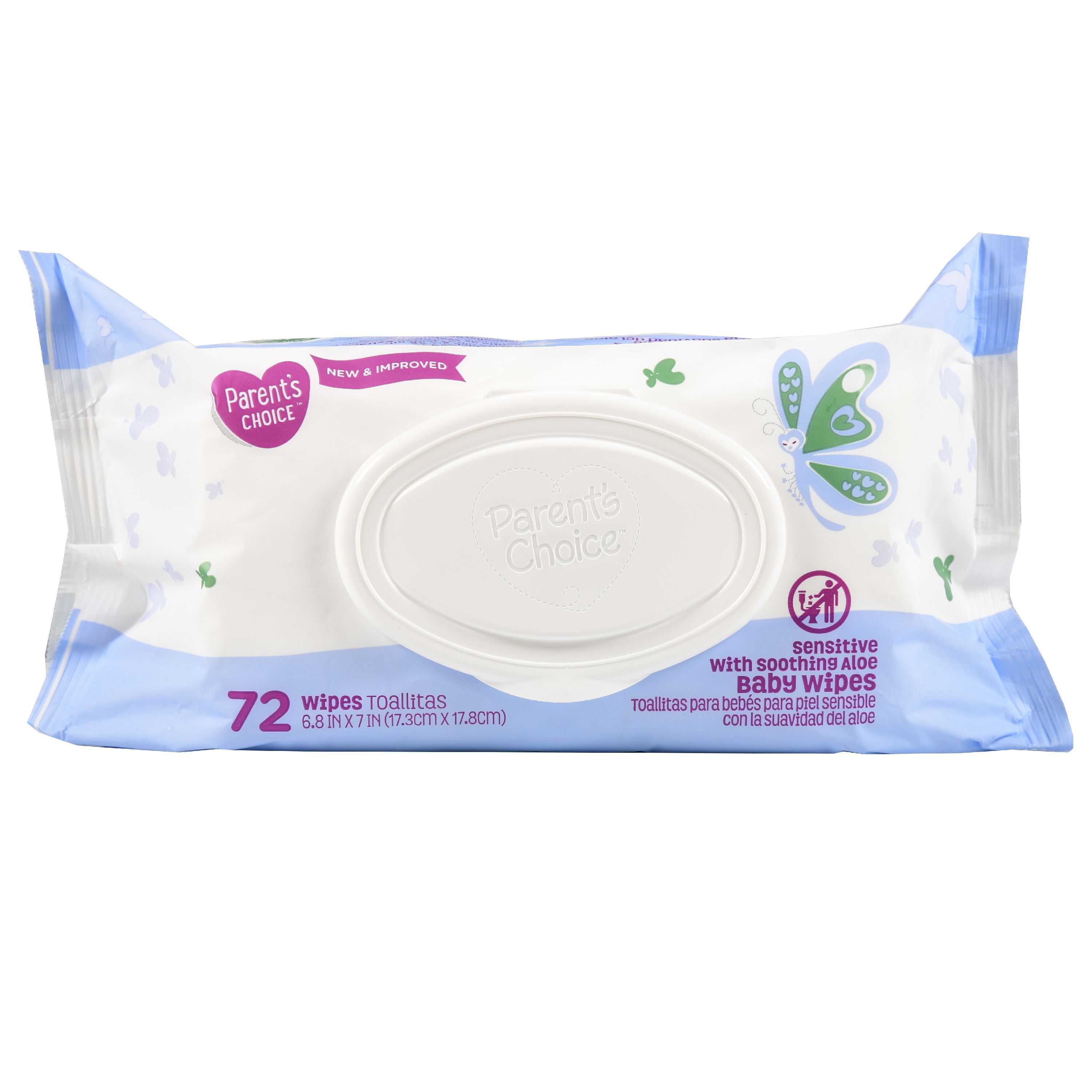 Parent's Choice Sensitive with Soothing Aloe Baby Wipes, 72 count