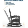 thumbnail image 2 of YUSAZENS Outdoor Rocking Chair - HDPE Weather Resistant Rocker with Wood Texture, 380 LBS Support for Patio, Backyard, Garden Black, 2 of 8