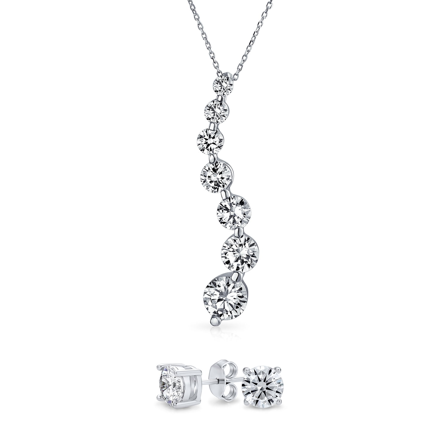 NEW CZ LOVE .925 Sterling Silver Pendant Necklace 16"+1"EXT NEW CZ LOVE .925 Sterling Silver Pendant Necklace 16"+1"EXT