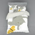 thumbnail image 2 of Ambesonne Animal Bedding Set 3 Pcs, Cat Yellow Moth, Twin XL, Black Marigold and Grey, 2 of 3