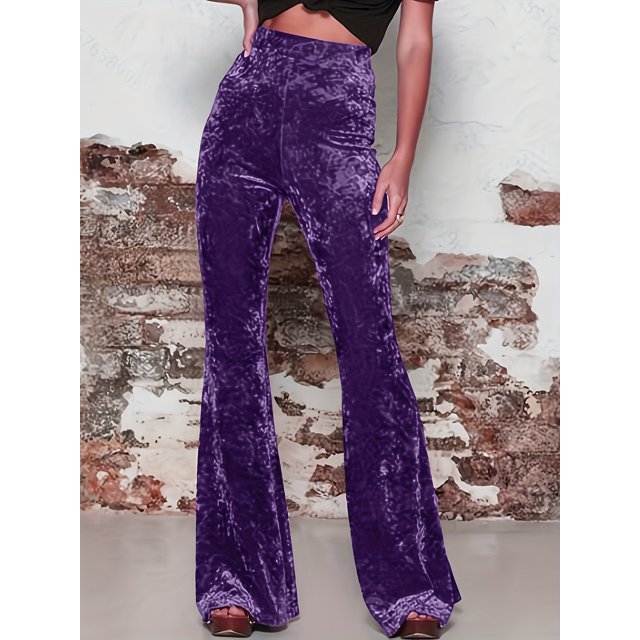 Pantalones largos de mujer de primavera y otoño, micropantalones de mujer europeos y americanos, pantalones anchos casuales de terciopelo dorado de cintura alta para mujer