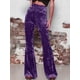 thumbnail image 3 of Pantalones largos de mujer de primavera y otoño, micropantalones de mujer europeos y americanos, pantalones anchos casuales de terciopelo dorado de cintura alta para mujer, 3 of 6