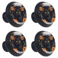 thumbnail image 2 of 4 Pcs Halloween Black Cat Knobs for Kitchen Cabinet Cupboard Dresser Bookcase Drawer Pulls Handles Round Home Decor, 2 of 8