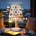 thumbnail image 1 of Lámpara de mesa de tela con diseño de diamantes exóticos curativos y coloridos de estilo bohemio, alimentada por USB, pantalla de lámpara con diseño de textura, 1 of 6