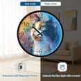 thumbnail image 5 of Voice Activated Clock with Glow Light 12 Inch Large Silent Wall Clock Battery Operated for Home Decor Watercolor Calico Cat, 5 of 8