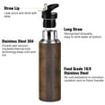 thumbnail image 3 of Yayeee 20oz Insulated Water Bottle Double Wall Stainless Steel with Flip Straw Lid, Wood Grain, 3 of 7
