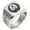 Silver, variant on Stainless Steel Okubo Samurai Crest Geometric Pattern Biker Style Polished Ring