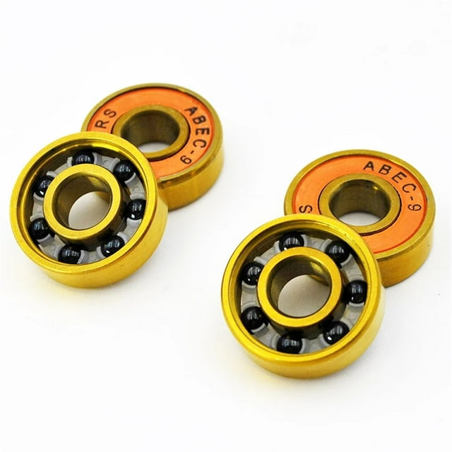 4 Pcs 608 2RS Roulement à Billes Hybride Noir Céramique 8*22*7mm Nitrite de Silicium Roulement à Roulettes pour Planche à Roulettes Longboard Doré