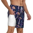 thumbnail image 3 of Balery Floral Hippie Mushrooms Mens Swim Trunks Swim Shorts for Men Quick Dry Inseam Beach Shorts with Compression Liner Pocket-3X-Large, 3 of 9