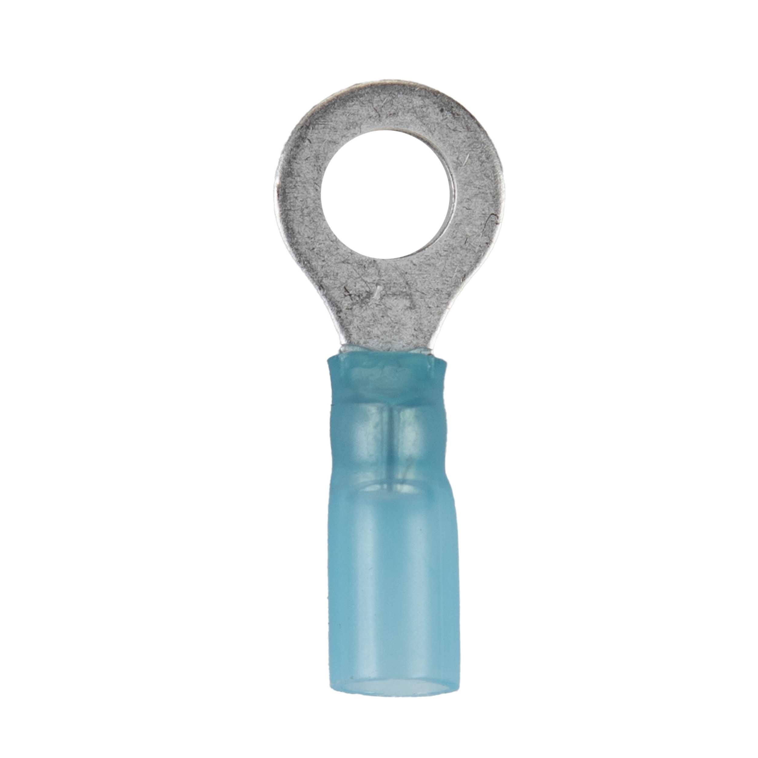 Heat Shrink Blue Ring Terminal 16-14 Gauge 1/4 inch