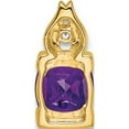 thumbnail image 4 of 14K Yellow Gold Amethyst And Diamond Pendant (Width 6) (Length 13.2) - Jbsp, 4 of 5