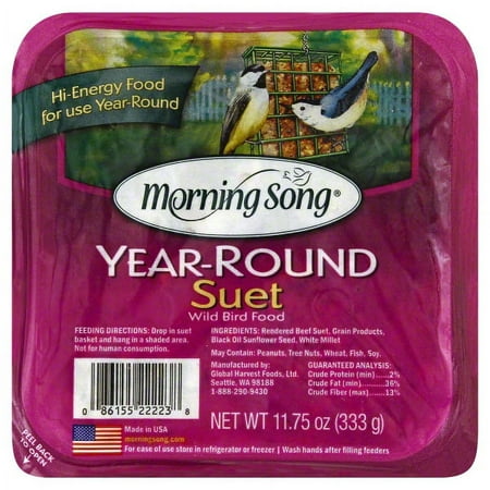 Morning Song 014192 11463 Year-Round Suet Wild Bird Food, 11-3/4 oz