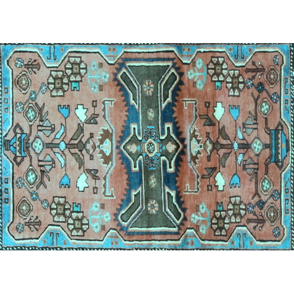 Ahgly Company Indoor Rectangle Animal Light Blue Traditional Area Rugs, 8' x 12'