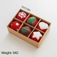 thumbnail image 3 of WJSXC Christmas Balls, 6Pcs 1.9 Inch Wool Felt Christmas Balls Hanging Ornaments Shatterproof Delicate Baubles Set, for Home Holiday Party Xmas Tree Decoration Gifts, 3 of 6
