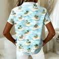 thumbnail image 4 of Women's Shirt Hawaiian Print Button Short Sleeved Pocket Casual Top, 4 of 5