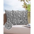 thumbnail image 6 of Pack of 2 Outdoor Pillow Covers, Farmhouse Botanical Gray Leaves Pattern Waterproof Square Throw Pillowcase Cushion Decorative Pillow Covers for Couch Patio Tent, 26x26 in, 6 of 6