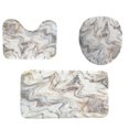 thumbnail image 2 of 3 Pcs Abstract Marble Stone White Bathroon Non Slip Pedestal Rug+Lid Toilet Cover+Bath Mat, Soft and Beautiful Home Decor Bath Rug, 2 of 4