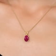 thumbnail image 3 of Gem Stone King 14K Yellow Gold Red Ruby Pendant Necklace for Women | 1.60 Cttw | Gemstone July Birthstone | Oval 8X6MM | With 18 inch Chain, 3 of 6