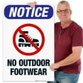 thumbnail image 2 of No Outdoor Footwear Sign, ANSI Notice Sign, 24x36 Corrugated Plastic, 2 of 7