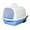 Blue, variant on Hooded Cat with Lid Enclosed Cat Toilet Reusable Cat Litter Tray Blue
