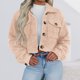 thumbnail image 1 of Abrigo de manga larga para mujer chaquetas borrosas de Color sólido ropa de calle diaria para mujer, 1 of 6