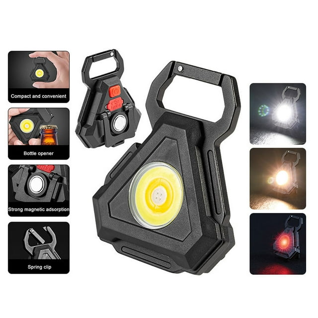 Mini linterna recargable ultrabrillante con soporte plegable para acampar, caminar y pescar