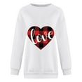 thumbnail image 4 of Baqcunre Crewneck Sweatshirts Women's Sweatshirt Crew Neck Plaid Heart Print Long Sleeve Casual Sweat Tops(White S-XXL),Womens Sweatshirt Womens Tops Valentine'S Day Shirts For Women, 4 of 4