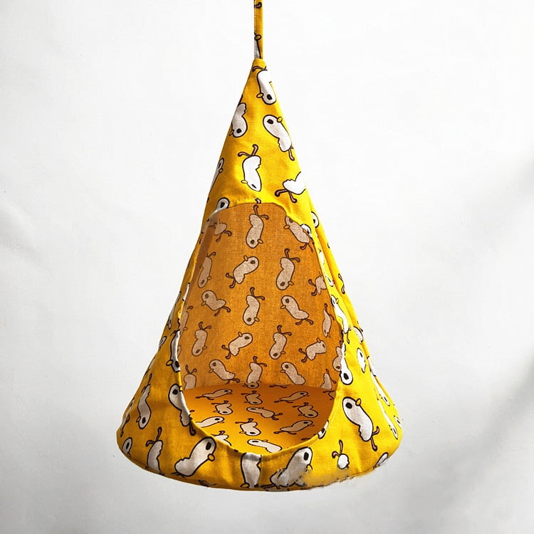 Breathable Cat Hammock Bed Comfortable Hanging Pet Hammock Bed Swing for Cats Small Dogs Rabbits Yellow Duck